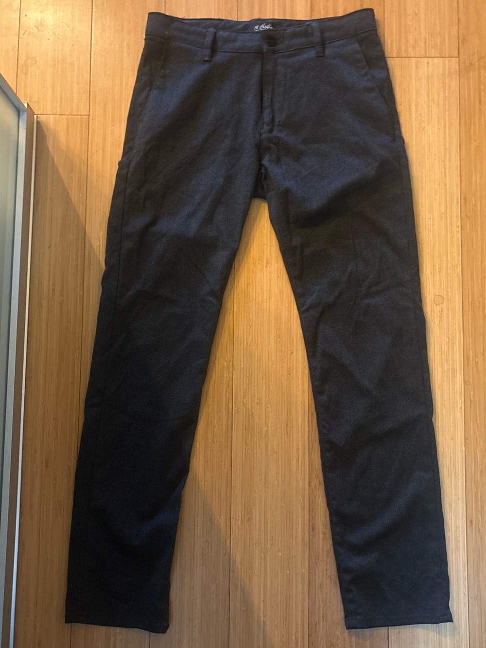 34 Heritage- Classic Grey/Charcoal Black Straight-Leg Casual Dress Pant-33/34
